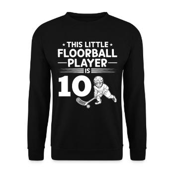 10th Birthday Floorball Player Kids Floorball Play - Unisex Pullover - Schwarz - Vorne - Alina (178cm) & Michal (187cm)