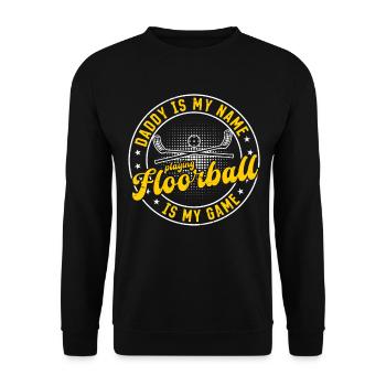 Floorball Daddy Floorball Player Daddy Floorball - Unisex Pullover - Schwarz - Vorne - Alina (178cm) & Michal (187cm)