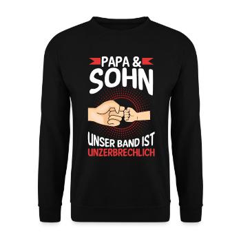 Papa Sohn Vater Familie Geschenk - Unisex Pullover - Schwarz - Vorne - Alina (178cm) & Michal (187cm)