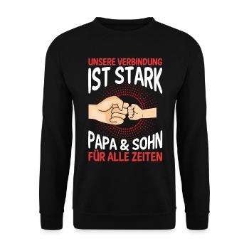 Papa Sohn Vater Familie Geschenk - Unisex Pullover - Schwarz - Vorne - Alina (178cm) & Michal (187cm)