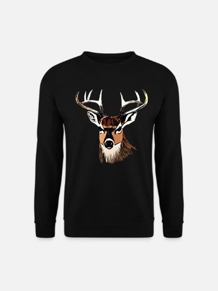 Rothirsch Geweih mit Hirschgeweih - Unisex Pullover - Schwarz