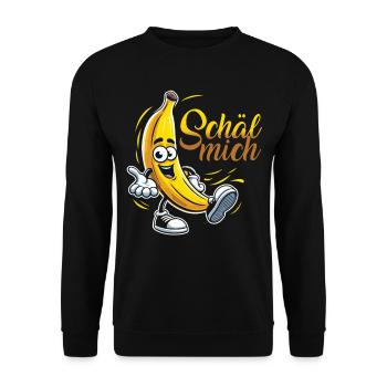 Coole Banane: Schäl mich! - Unisex Pullover - Schwarz - Vorne - Alina (178cm) & Michal (187cm)