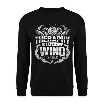 La thérapie coûte cher - Wind Is Free Biker - Sweat-shirt Unisexe - noir - Devant - Alina (178cm) & Michal (187cm)