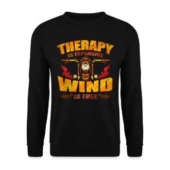 La thérapie coûte cher - Wind Is Free Biker - Sweat-shirt Unisexe - noir - Devant - Alina (178cm) & Michal (187cm)