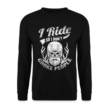 Je roule pour ne pas étouffer les motards - Sweat-shirt Unisexe - noir - Devant - Alina (178cm) & Michal (187cm)