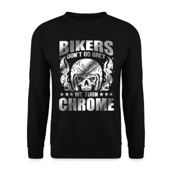 Les motards ne deviennent pas gris - nous devenons des motards chromés - Sweat-shirt Unisexe - noir - Devant - Alina (178cm) & Michal (187cm)