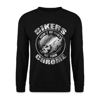 Bikers Don't Go Grey - We Turn Chrome Biker - Unisex Sweatshirt - black - Front - Alina (178cm) & Michal (187cm)