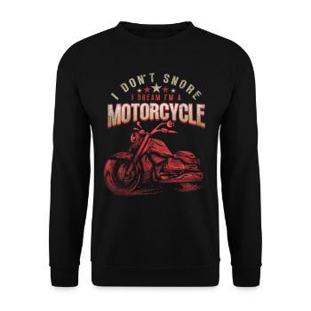 Je ne ronfle pas, je rêve d’être un motard à moto - Sweat-shirt Unisexe - noir - Devant - Alina (178cm) & Michal (187cm)