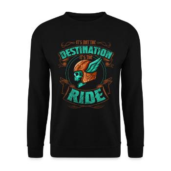 It's Not The Destination It's The Ride Biker - Unisex Pullover - Schwarz - Vorne - Alina (178cm) & Michal (187cm)