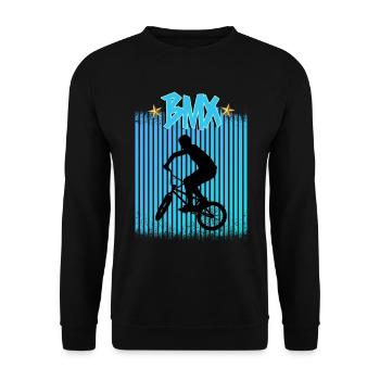 BMX / BMX Rad / Fahrrad / Geschenk / Radfahrer - Unisex Pullover - Schwarz - Vorne - Alina (178cm) & Michal (187cm)