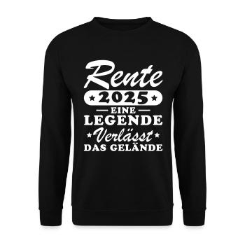 Rente 2025 - Eine Legende Verlässt Das Gelände - Unisex Pullover - Schwarz - Vorne - Alina (178cm) & Michal (187cm)