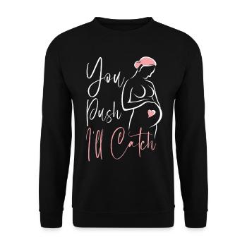 LD Labour And Delivery Nurse - Unisex Sweatshirt - black - Front - Alina (178cm) & Michal (187cm)