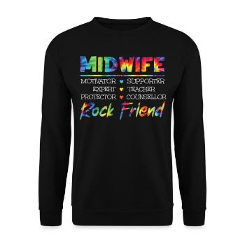 Nurse Midwife Birth Worker Midwife - Unisex Sweatshirt - black - Front - Alina (178cm) & Michal (187cm)