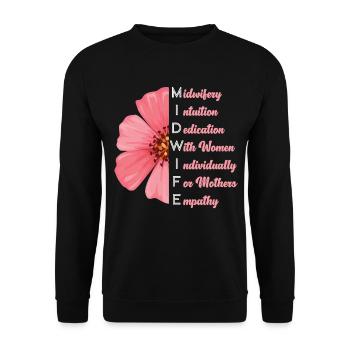 Infirmière sage-femme accoucheuse - Sweat-shirt Unisexe - noir - Devant - Alina (178cm) & Michal (187cm)