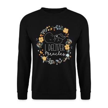 LD Labour And Delivery Nurse - Unisex Sweatshirt - black - Front - Alina (178cm) & Michal (187cm)