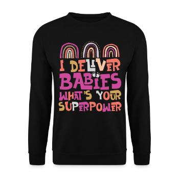 Infirmière spécialisée dans le travail et l’accouchement - Sweat-shirt Unisexe - noir - Devant - Alina (178cm) & Michal (187cm)