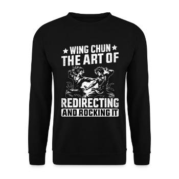 Wing Chun : l’art de le rediriger et de le bercer - Sweat-shirt Unisexe - noir - Devant - Alina (178cm) & Michal (187cm)