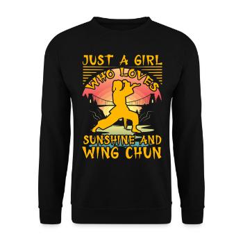 juste une fille qui aime le soleil et le Wing Chun - Sweat-shirt Unisexe - noir - Devant - Alina (178cm) & Michal (187cm)