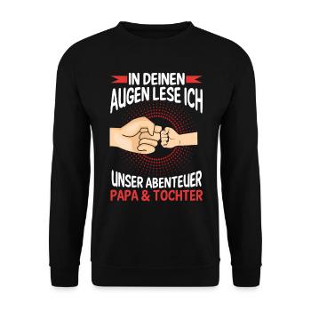 Papa Tochter Vater Familie Geschenk - Unisex Pullover - Schwarz - Vorne - Alina (178cm) & Michal (187cm)