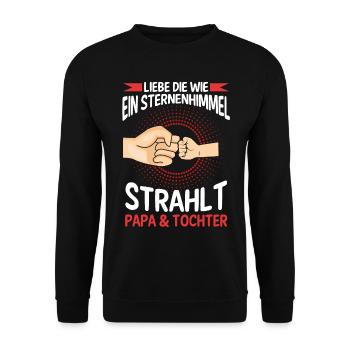 Papa Tochter Vater Familie Geschenk - Unisex Pullover - Schwarz - Vorne - Alina (178cm) & Michal (187cm)