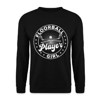 Floorball Joueur Fille Jeu de Floorball Floorball Gir - Sweat-shirt Unisexe - noir - Devant - Alina (178cm) & Michal (187cm)