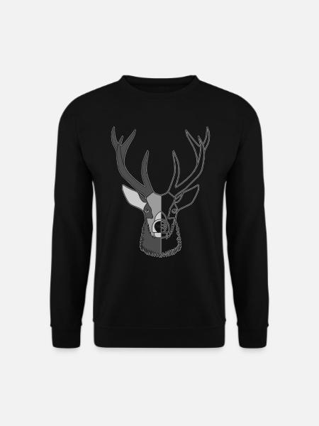 Rothirsch Geweih mit Hirschgeweih - Unisex Pullover - Schwarz