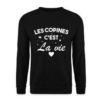 Les Copines C est La Vie La Meilleure Amie Femme - Sweat-shirt Unisexe - noir - Devant - Alina (178cm) & Michal (187cm)