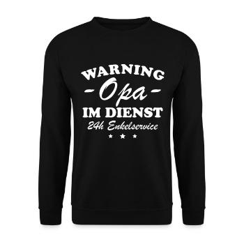 Opa im Dienst Geschenkidee - Unisex Pullover - Schwarz - Vorne - Alina (178cm) & Michal (187cm)