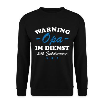 Opa im Dienst Geschenkidee - Unisex Pullover - Schwarz - Vorne - Alina (178cm) & Michal (187cm)