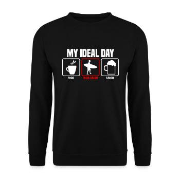 Ma journée parfaite surf surf - Sweat-shirt Unisexe - noir - Devant - Alina (178cm) & Michal (187cm)