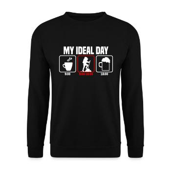 Mein perfekter Tag Wandern Wanderer - Unisex Pullover - Schwarz - Vorne - Alina (178cm) & Michal (187cm)