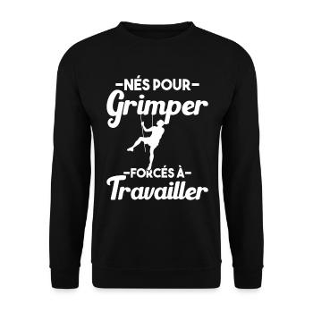 Né Pour Grimper Escaladeur Humour Cadeau - Sweat-shirt Unisexe - noir - Devant - Alina (178cm) & Michal (187cm)