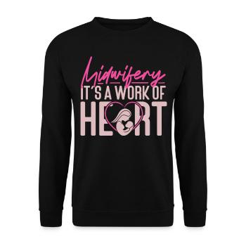 Nurse Midwife Birth Worker - Unisex Sweatshirt - black - Front - Alina (178cm) & Michal (187cm)