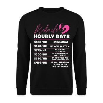 Nurse Midwife Birth Worker Midwife - Unisex Sweatshirt - black - Front - Alina (178cm) & Michal (187cm)