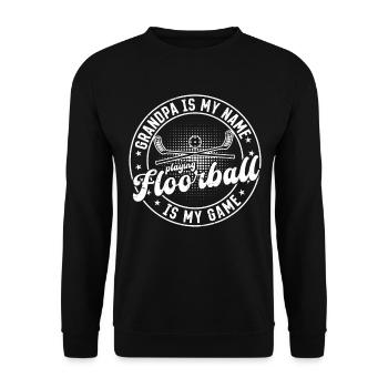Jouer au floorball Grand-père Joueur de floorball - Sweat-shirt Unisexe - noir - Devant - Alina (178cm) & Michal (187cm)