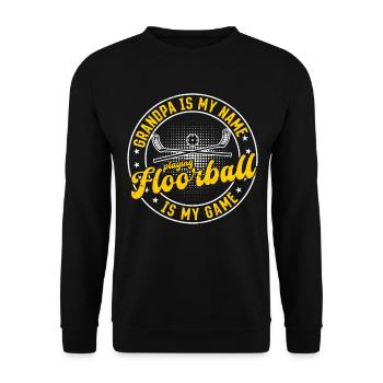Floorball Player Grandpa Floorball Player - Unisex Sweatshirt - black - Front - Alina (178cm) & Michal (187cm)