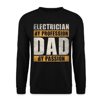 Papa Par Passion Profession Électricien - Sweat-shirt Unisexe - noir - Devant - Alina (178cm) & Michal (187cm)