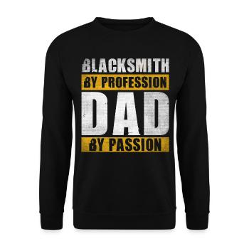 Dad By Passion Profession Blacksmith - Unisex Sweatshirt - black - Front - Alina (178cm) & Michal (187cm)