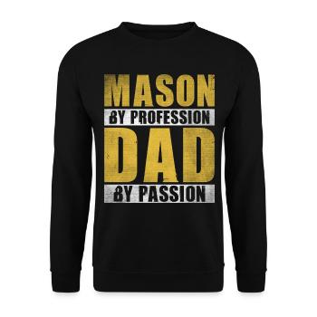 Dad By Passion Profession Mason - Unisex Pullover - Schwarz - Vorne - Alina (178cm) & Michal (187cm)