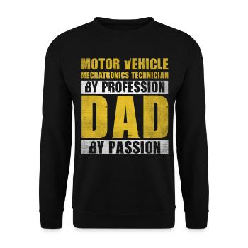 Dad By Passion Profession Automotive Mechatronics - Unisex Sweatshirt - black - Front - Alina (178cm) & Michal (187cm)