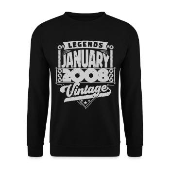 Vintage Anniversary January 2008, January 2008. - Unisex Sweatshirt - black - Front - Alina (178cm) & Michal (187cm)