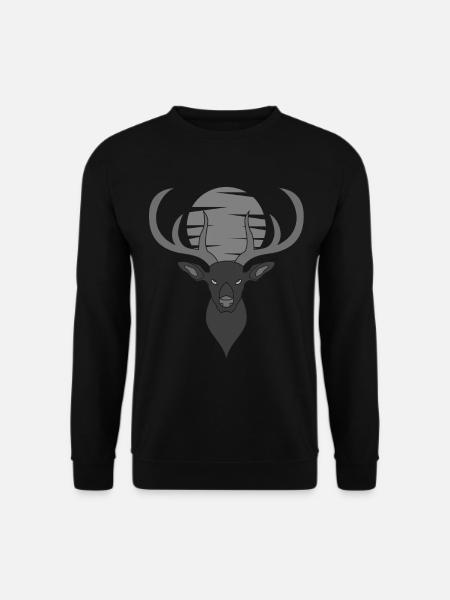 Rothirsch Geweih mit Hirschgeweih - Unisex Pullover - Schwarz