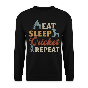 Eat Sleep Cricket Repeat - Joueur de cricket drôle Cr - Sweat-shirt Unisexe - noir - Devant - Alina (178cm) & Michal (187cm)
