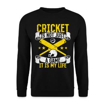 Cricket Is Not Just A Game It Is My Life - Cricket - Unisex Pullover - Schwarz - Vorne - Alina (178cm) & Michal (187cm)