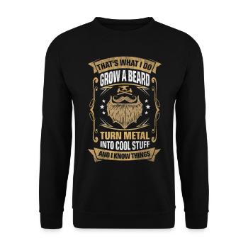 Metal Into Cool Things Blacksmith - Unisex Sweatshirt - black - Front - Alina (178cm) & Michal (187cm)