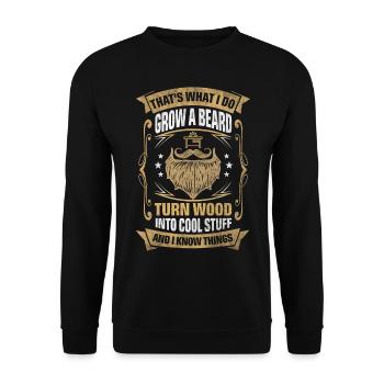 Wood Into Cool Things Cabinet Maker - Unisex Sweatshirt - black - Front - Alina (178cm) & Michal (187cm)