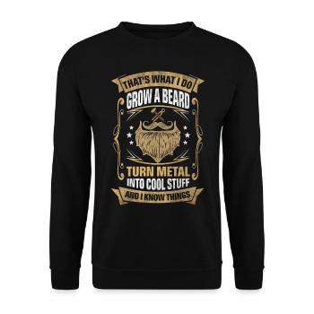 Metal Into Cool Things Metalworker - Unisex Sweatshirt - black - Front - Alina (178cm) & Michal (187cm)