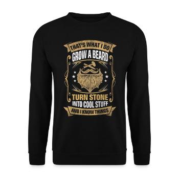 Stone Into Cool Things Stone Carver - Unisex Pullover - Schwarz - Vorne - Alina (178cm) & Michal (187cm)