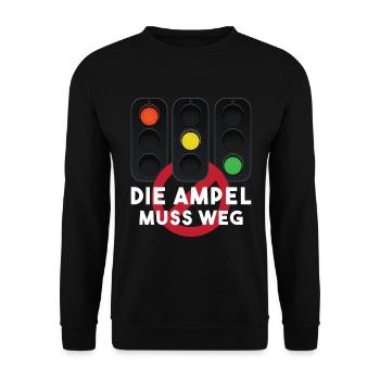 Die Ampel muss weg - Unisex Pullover - Schwarz - Vorne - Alina (178cm) & Michal (187cm)