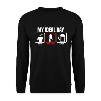 Ma journée parfaite de bûcheron Fabrication de bois - Sweat-shirt Unisexe - noir - Devant - Alina (178cm) & Michal (187cm)